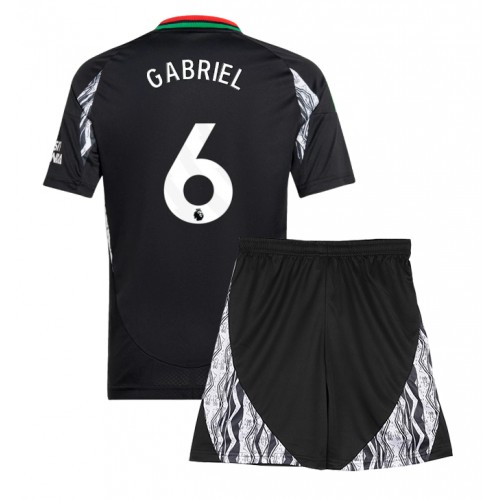 Fotballdrakt Barn Arsenal Gabriel Magalhaes #6 Bortedraktsett 2024-25 Kortermet (+ Korte bukser)